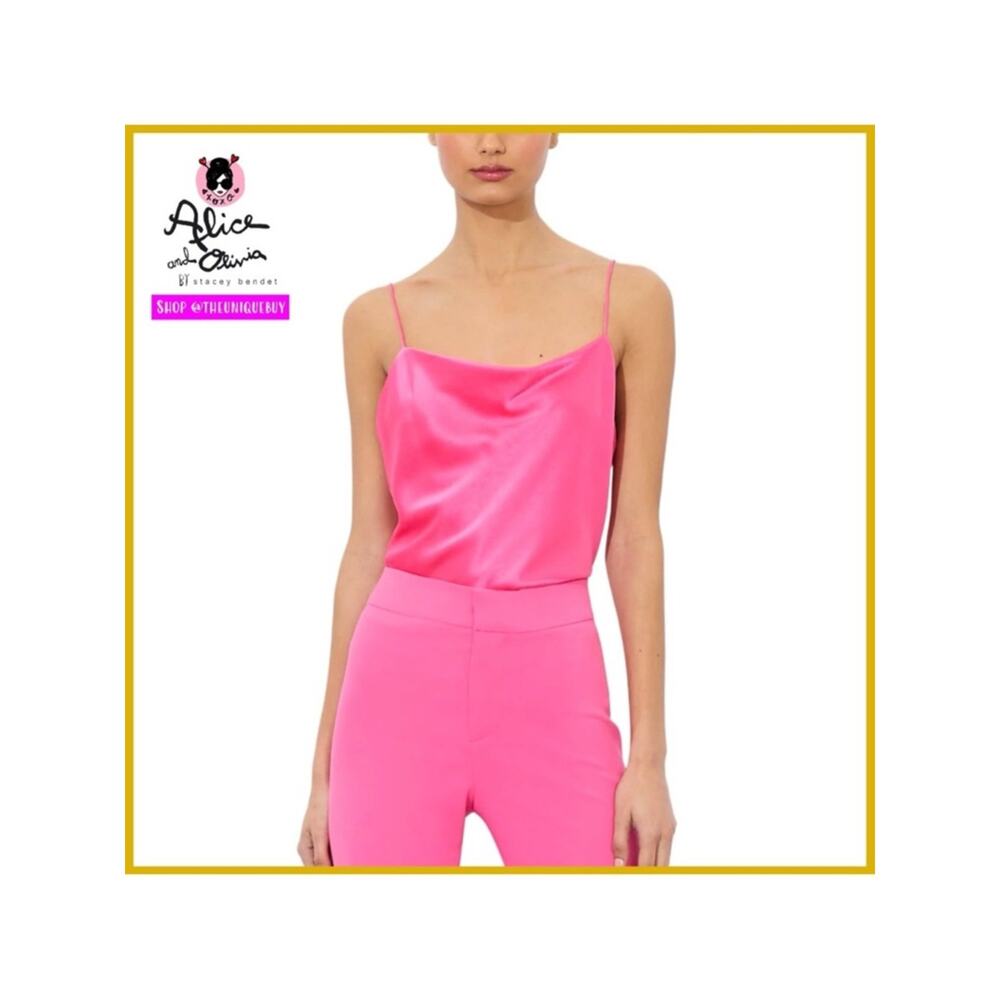 Alice + Olivia Hot Pink Satin Camisole